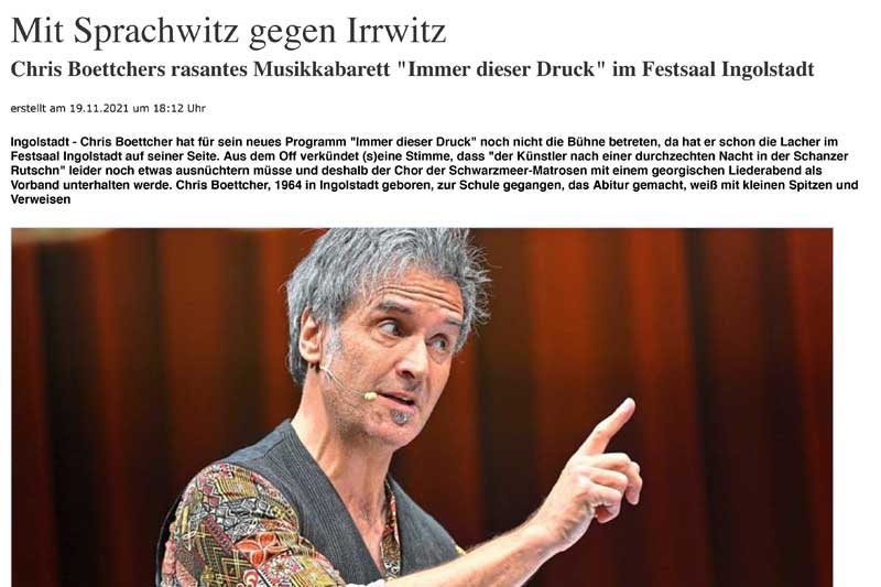 Chris Boettcher - Presse Donaukurier 19.11.2021